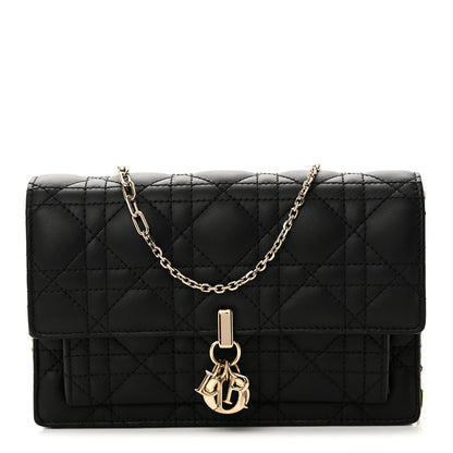 Christian Dior Lambskin Cannage Chain My Dior Daily Chain Pouch Black 1 of 10