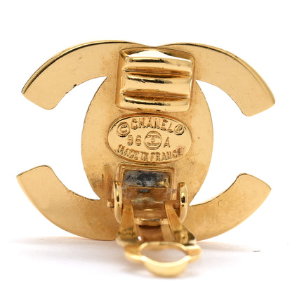 Chanel Metal CC Turnlock Clip On Earrings Gold 4 of 4