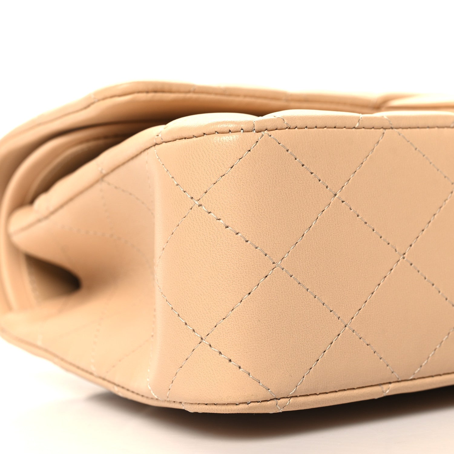 Chanel Lambskin Quilted Medium Double Flap Beige 9 of 11