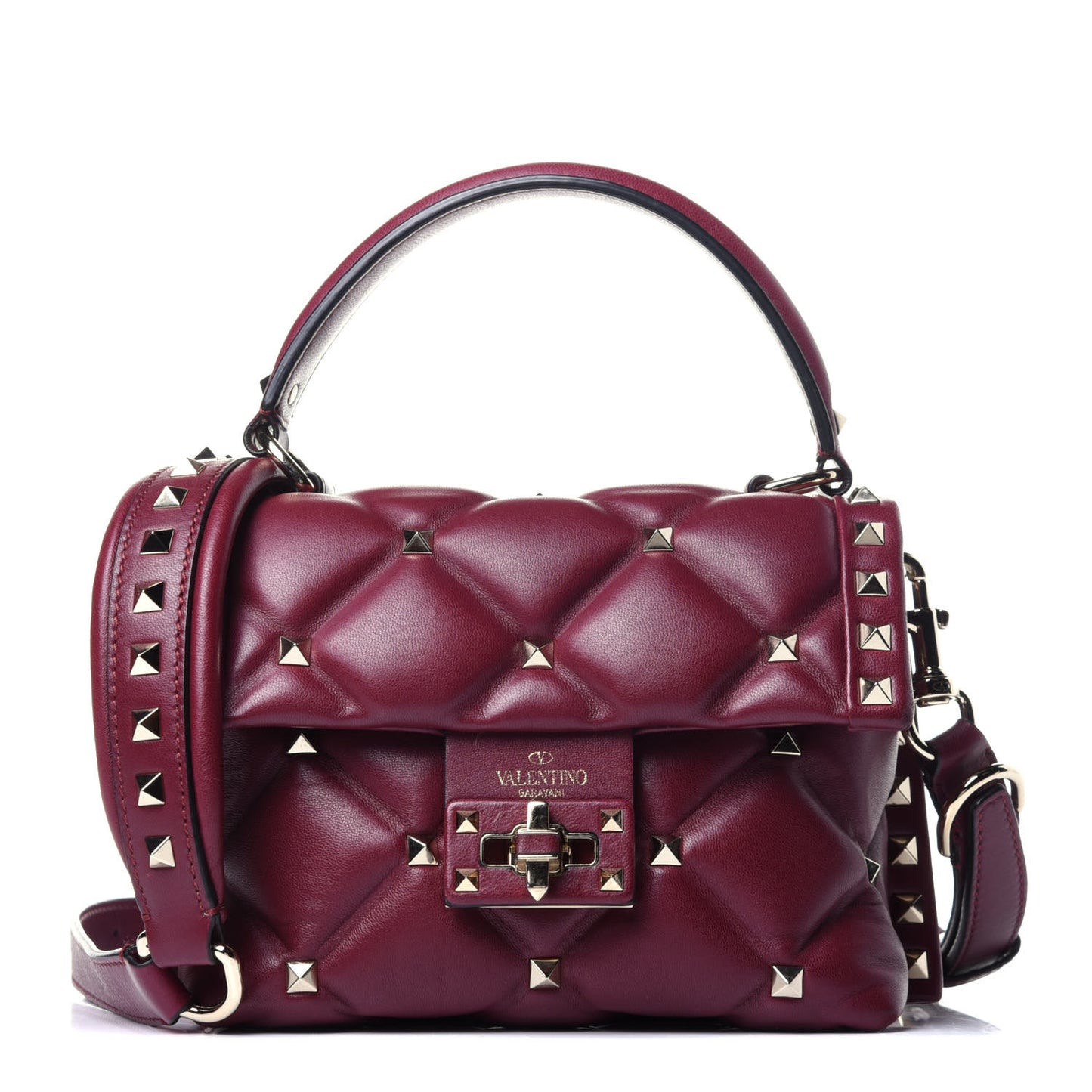 Nappa Mini Candystud Top Handle Bag Cerise