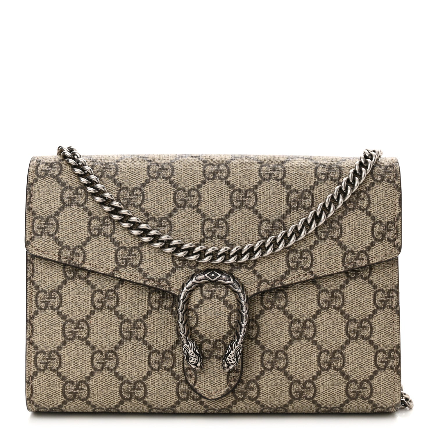 Gucci GG Supreme Monogram Mini Dionysus Chain Wallet Beige Taupe 1 of 14