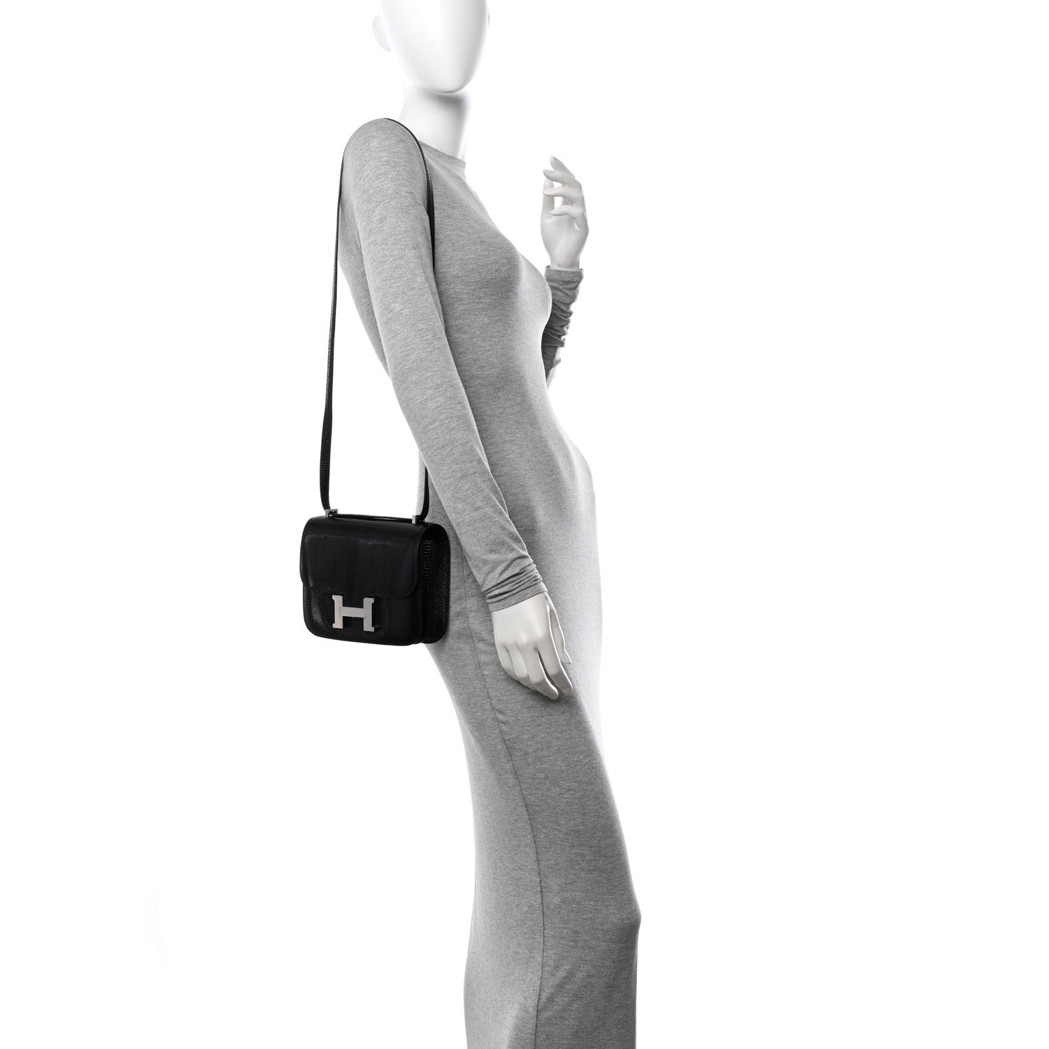 Hermes Lizard Constance 18 Black 3 of 25