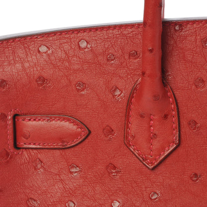 Hermes Ostrich Birkin 30 Rouge Vif 16 of 30