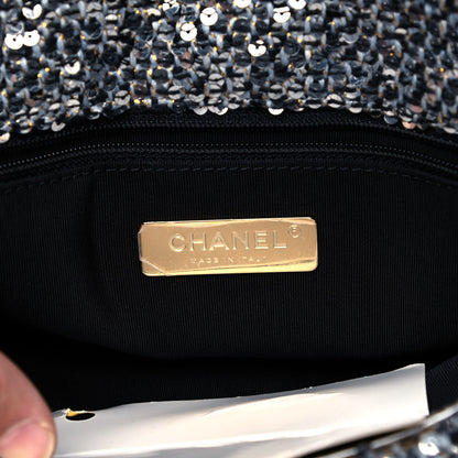Chanel Sequin Quilted Medium Chanel 19 Flap Silver 8 of 9