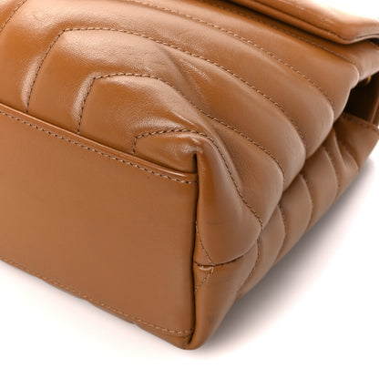 Saint Laurent Calfskin Y Quilted Monogram Small Loulou Chain Satchel Dark Natural 11 of 12