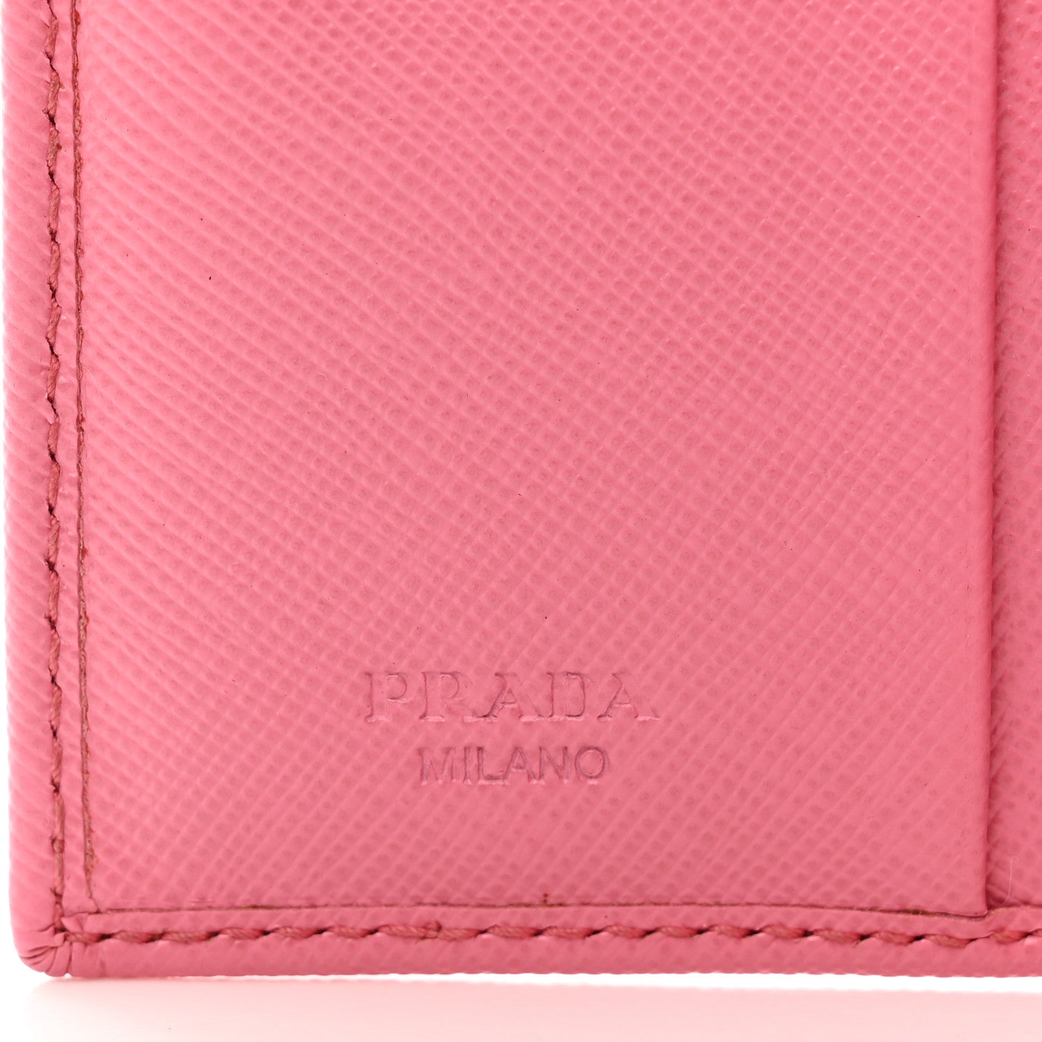 Prada Saffiano Metal Compact Snap Bi-Fold Wallet Petalo 6 of 9