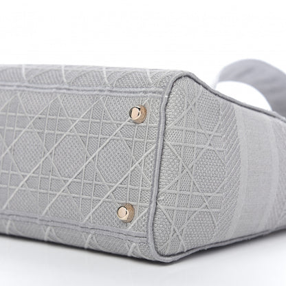 Christian Dior Canvas Embroidered Cannage Medium Lady D-Lite Gray 7 of 8