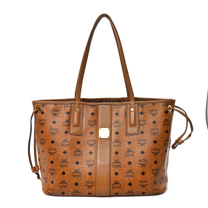 MCM Visetos Medium Liz Reversible Shopper Tote Cognac 1 of 17