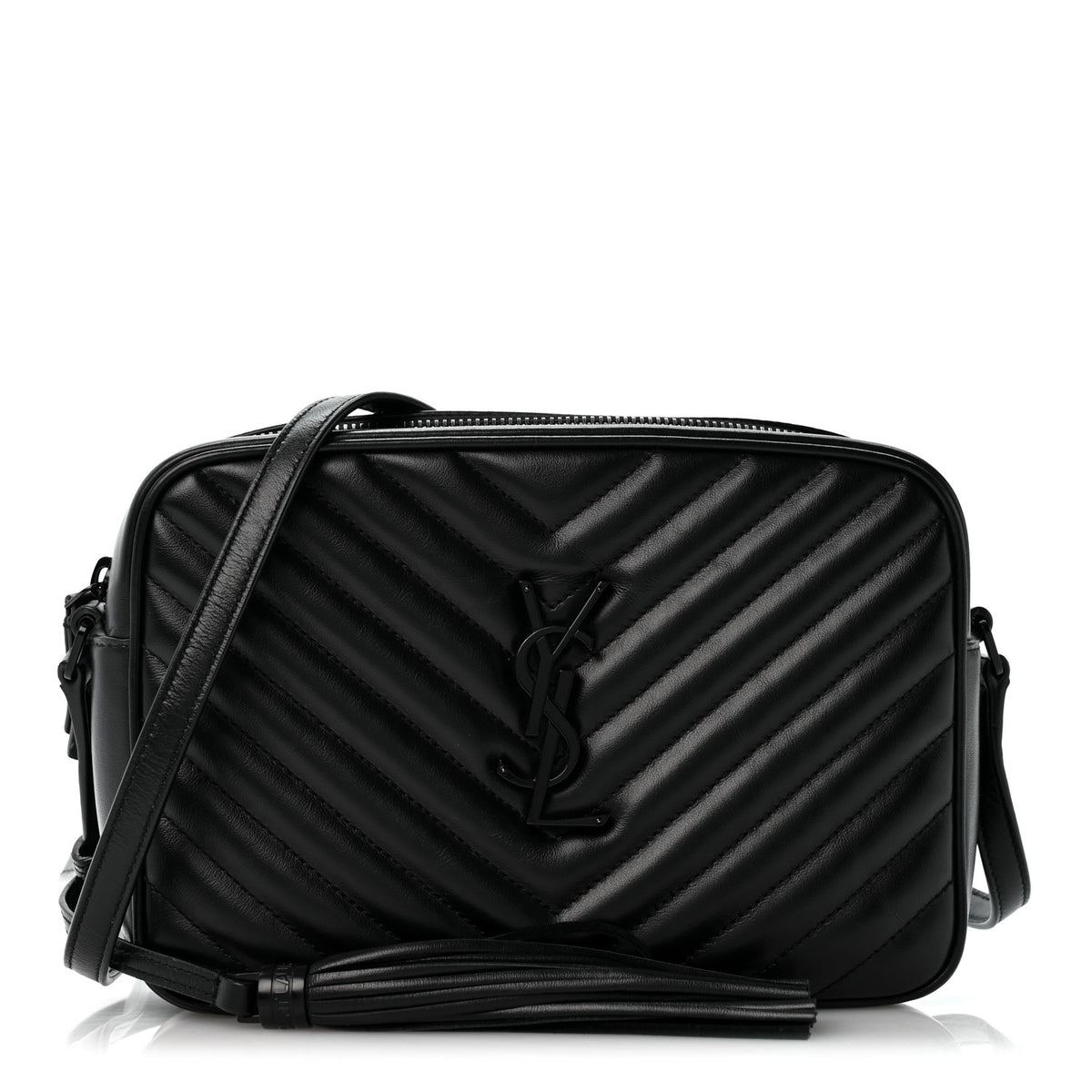 Saint Laurent Calfskin Matelasse Monogram Monochrome Lou Camera Bag Black 1 of 12