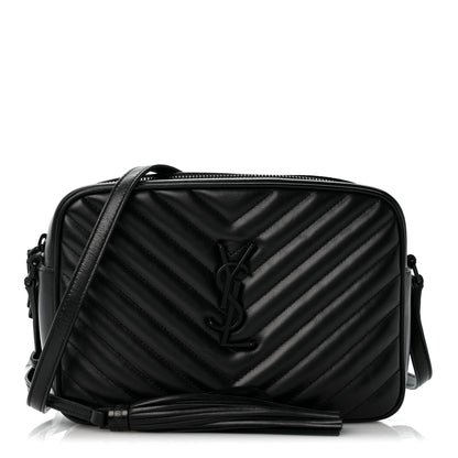 Saint Laurent Calfskin Matelasse Monogram Monochrome Lou Camera Bag Black 1 of 12