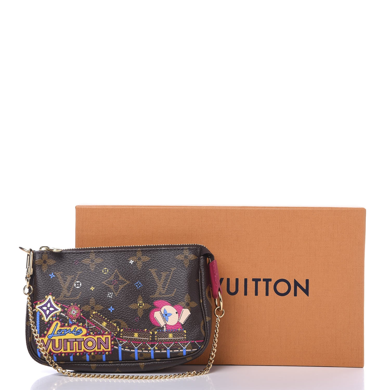 Louis Vuitton Monogram 2020 Christmas Animation Roller Coaster Mini Pochette Accessories Pivoine 8 of 8