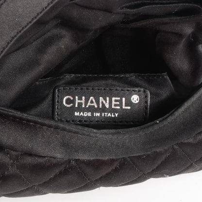 Chanel Satin Quilted Flap Clutch Black 6 of 7