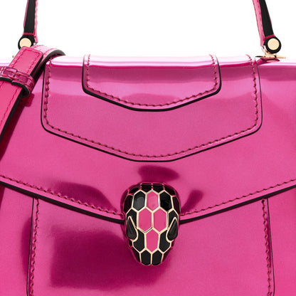 Bulgari Metallic Calfskin Serpenti Forever Top Handle Flash Amethyst 7 of 9