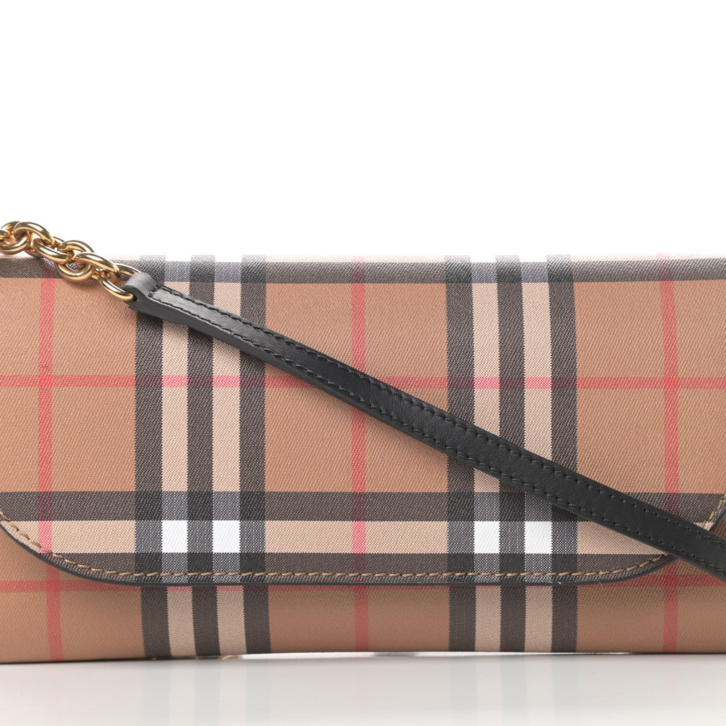 Vintage Check Henley Wallet On Chain Black