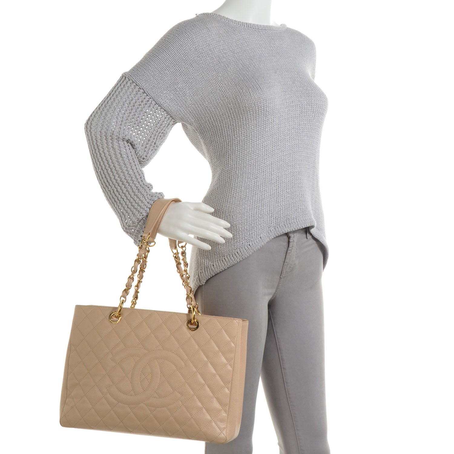 Chanel Caviar Grand Shopping Tote GST Beige Clair 2 of 7