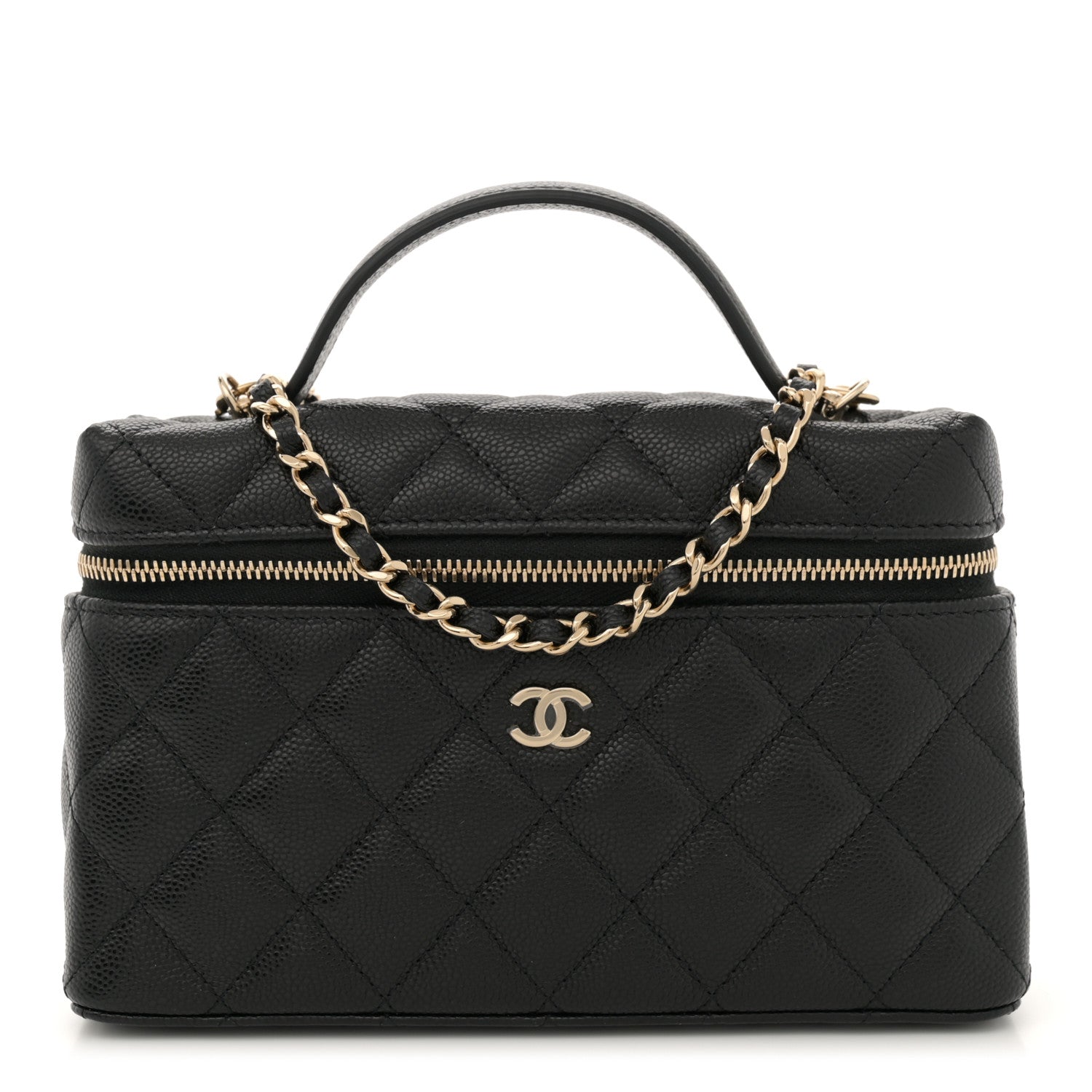 Chanel Caviar Quilted Top Handle Slim Vanity With Chain Black 1 of 11