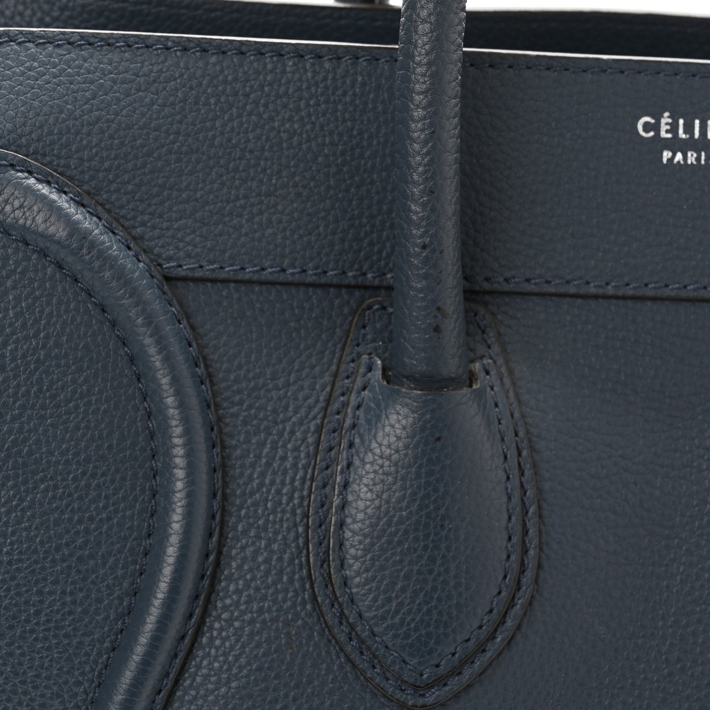 Drummed Calfskin Mini Luggage Slate