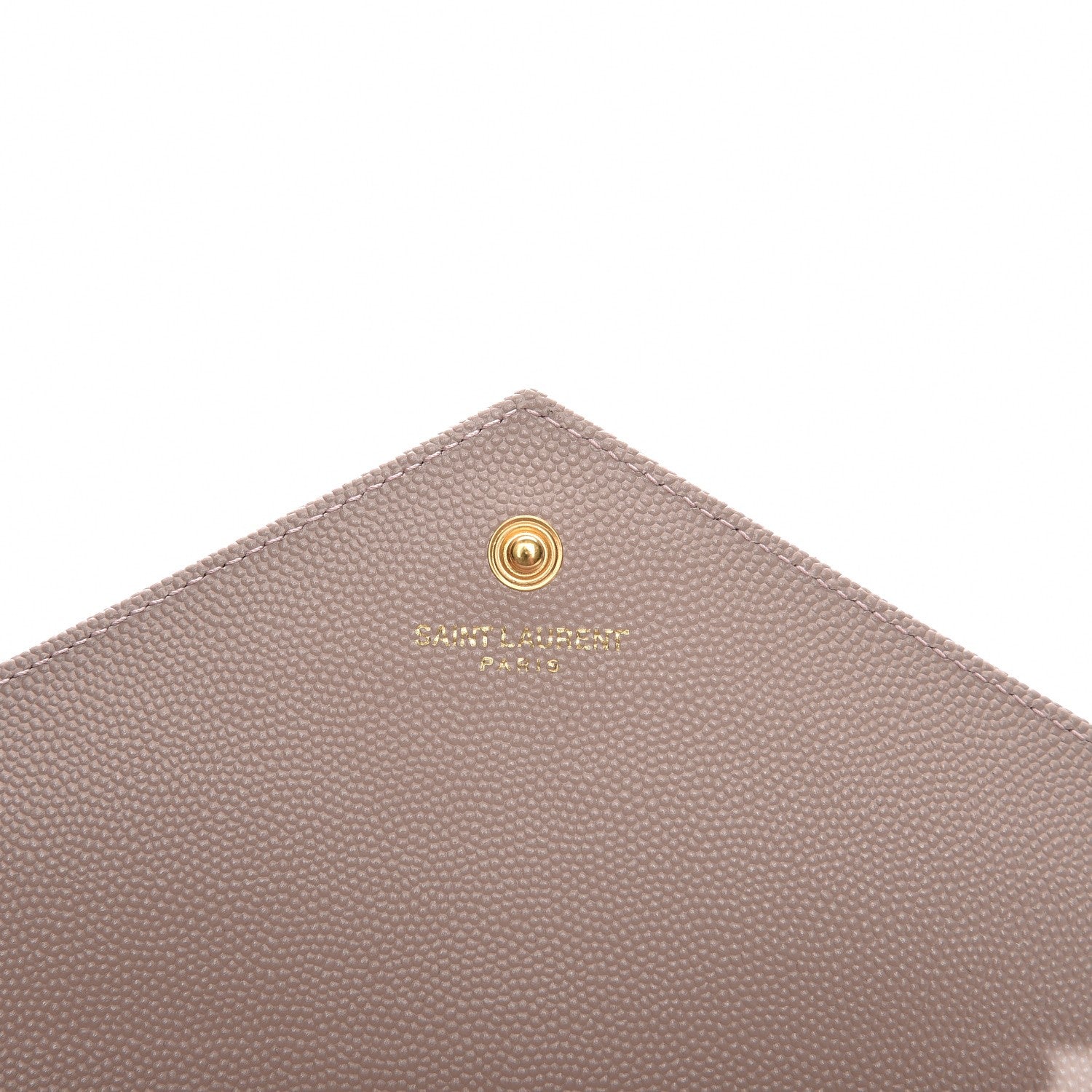 Saint Laurent Grain De Poudre Matelasse Chevron Monogram Chain Wallet Rose Antic 6 of 7