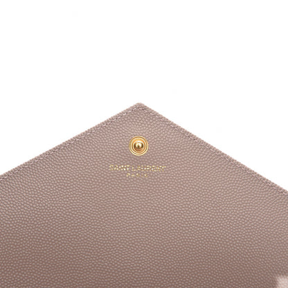 Saint Laurent Grain De Poudre Matelasse Chevron Monogram Chain Wallet Rose Antic 6 of 7