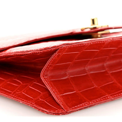 Chanel Shiny Alligator Small Single Flap Red 9 of 10
