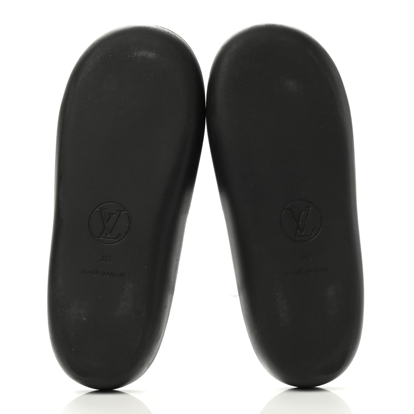 Calfskin Logo Sunbath Slide Sandals 38 Black