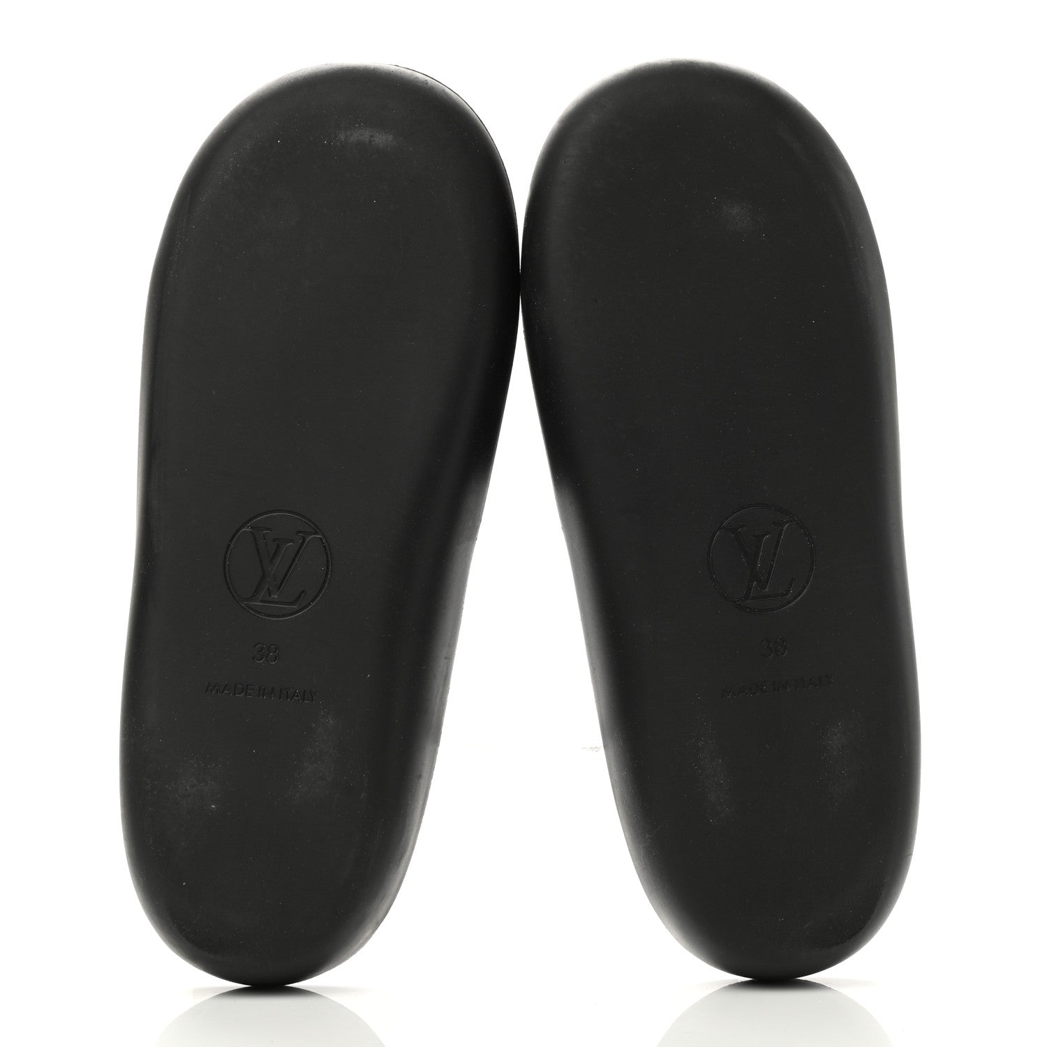 Louis Vuitton Calfskin Logo Sunbath Slide Sandals 38 Black 5 of 8