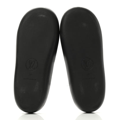 Louis Vuitton Calfskin Logo Sunbath Slide Sandals 38 Black 5 of 8