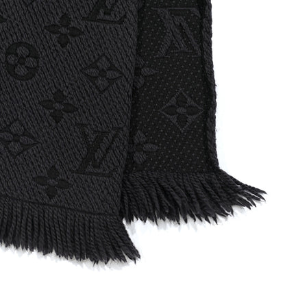 Louis Vuitton Wool Silk Logomania Scarf Charcoal Grey 3 of 3