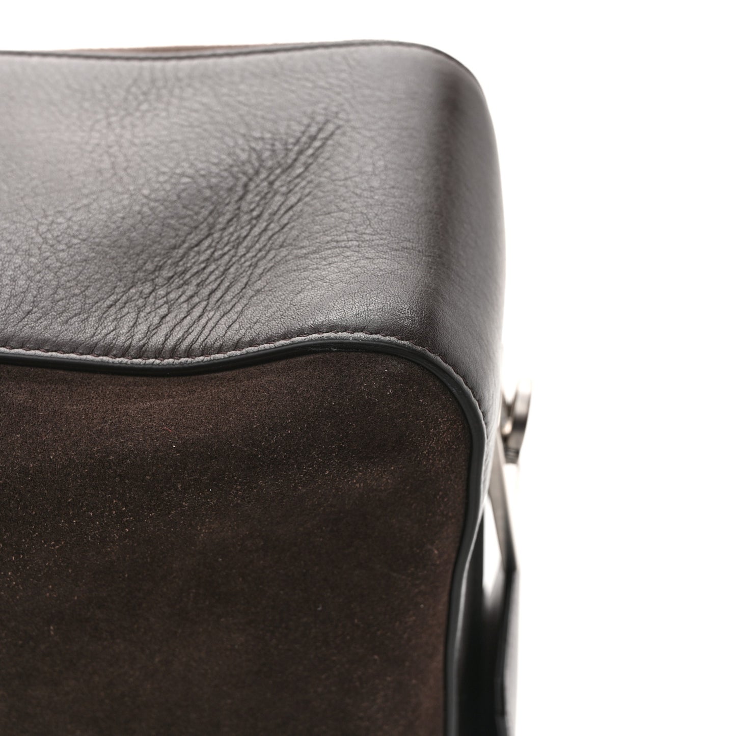 Suede Calfskin Gancini Twins Slouchy Crossbody Bag Brown