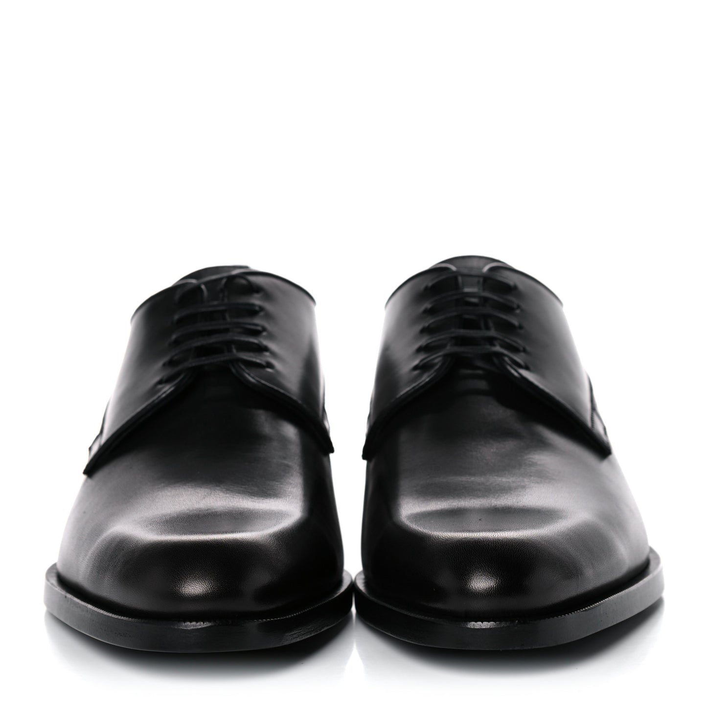 Calfskin Mens Derby Shoes 41 Black