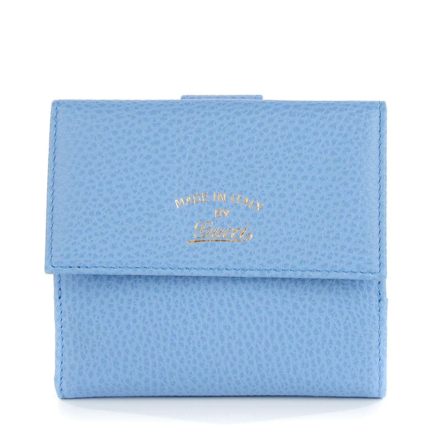 Dollar Calfskin Swing French Flap Wallet Mineral Blue