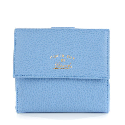 Gucci Dollar Calfskin Swing French Flap Wallet Mineral Blue 1 of 8