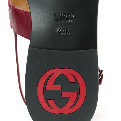 Gucci New Canvas GG Malaga Kid Web Interlocking G Womens Thong Sandals 40.5 Rosso Ancora 8 of 9