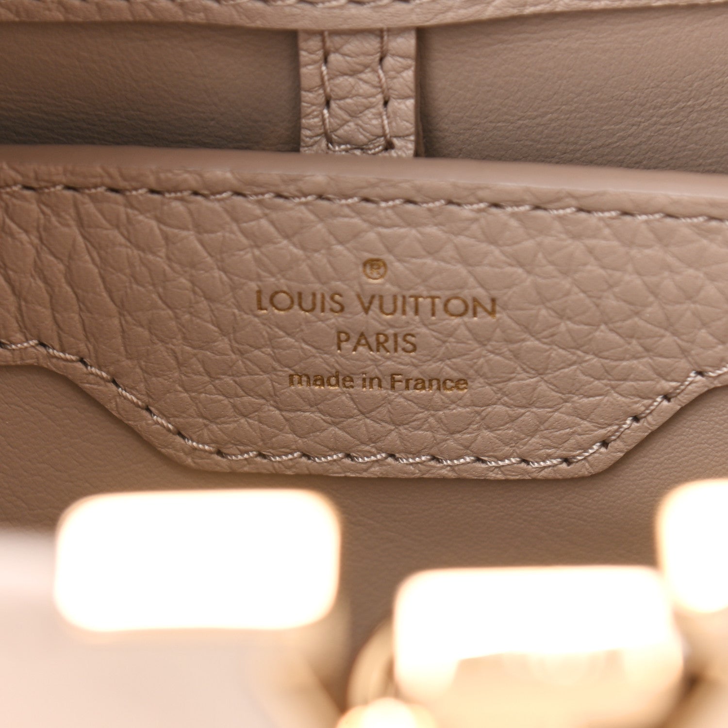 Louis Vuitton Taurillon Studded Sol Capucines PM Galet 6 of 10