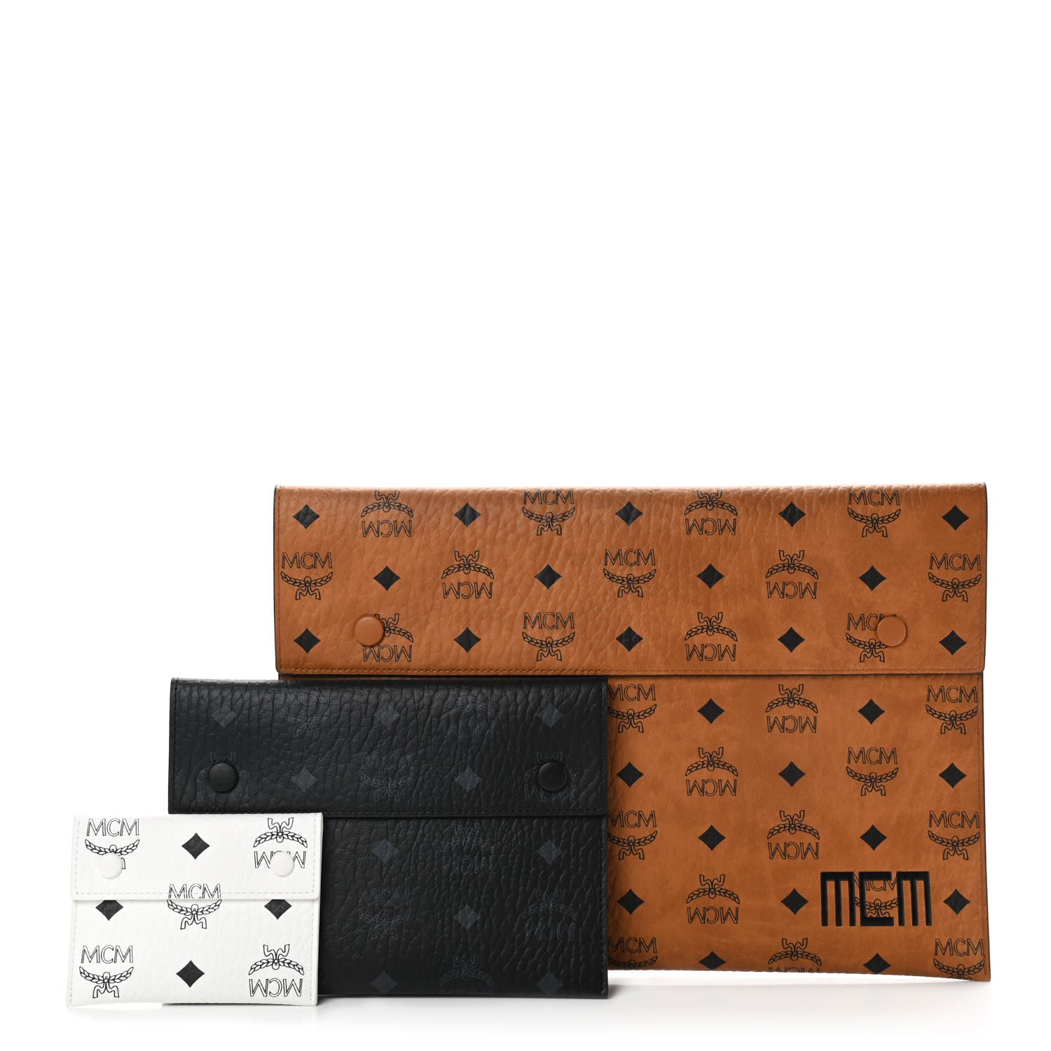 MCM Visetos Tri Pouch Set Cognac 1 of 13