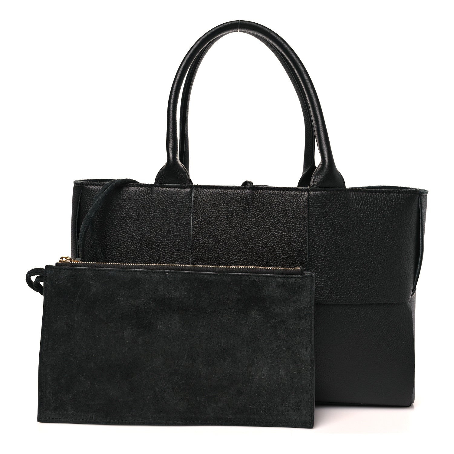 Bottega Veneta Grained Calfskin Intrecciato Small Arco Tote Black 3 of 10