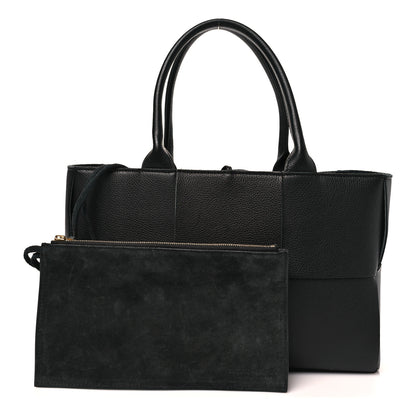 Bottega Veneta Grained Calfskin Intrecciato Small Arco Tote Black 3 of 10
