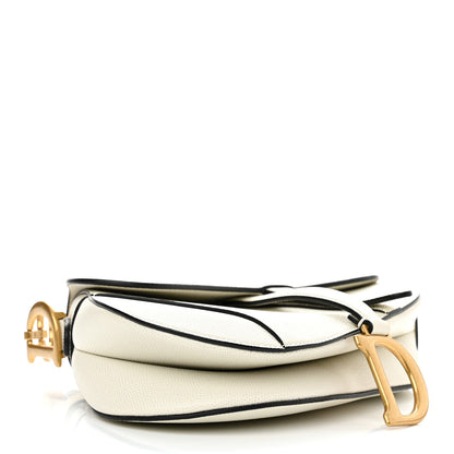 Christian Dior Grained Calfskin Saddle Bag White 4 of 9