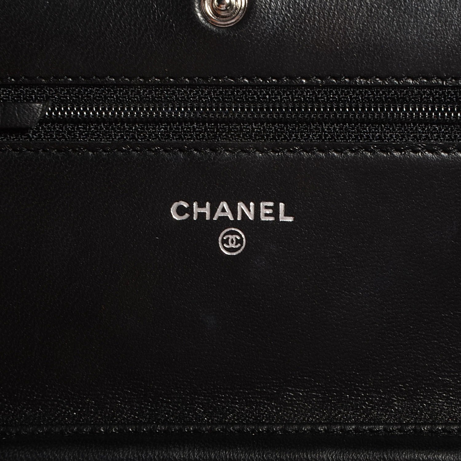 Chanel Lambskin Quilted Wallet On Chain WOC Black 8 of 10