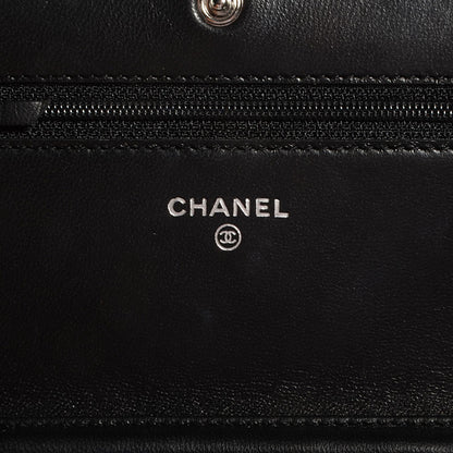 Chanel Lambskin Quilted Wallet On Chain WOC Black 8 of 10