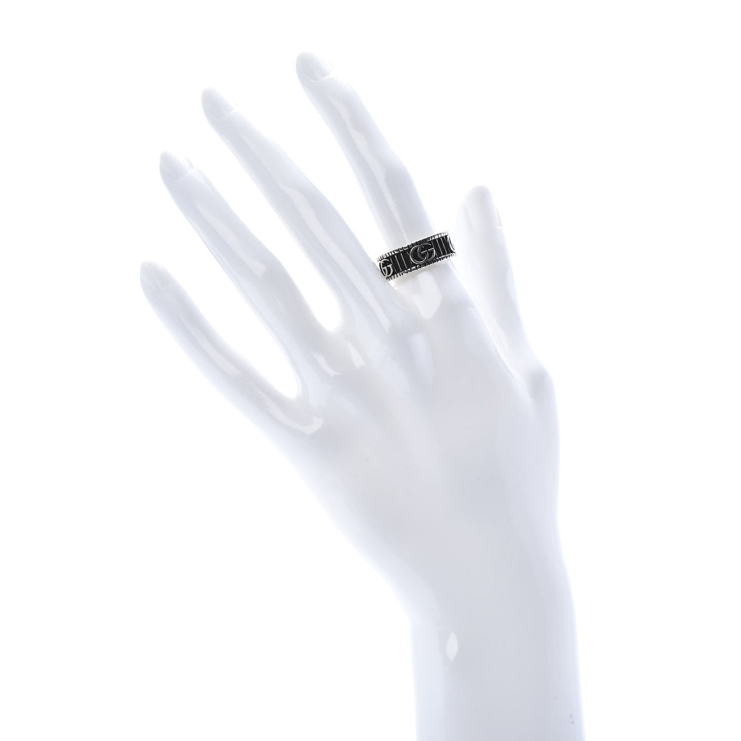 Sterling Silver Double G Band Ring 53 6.5