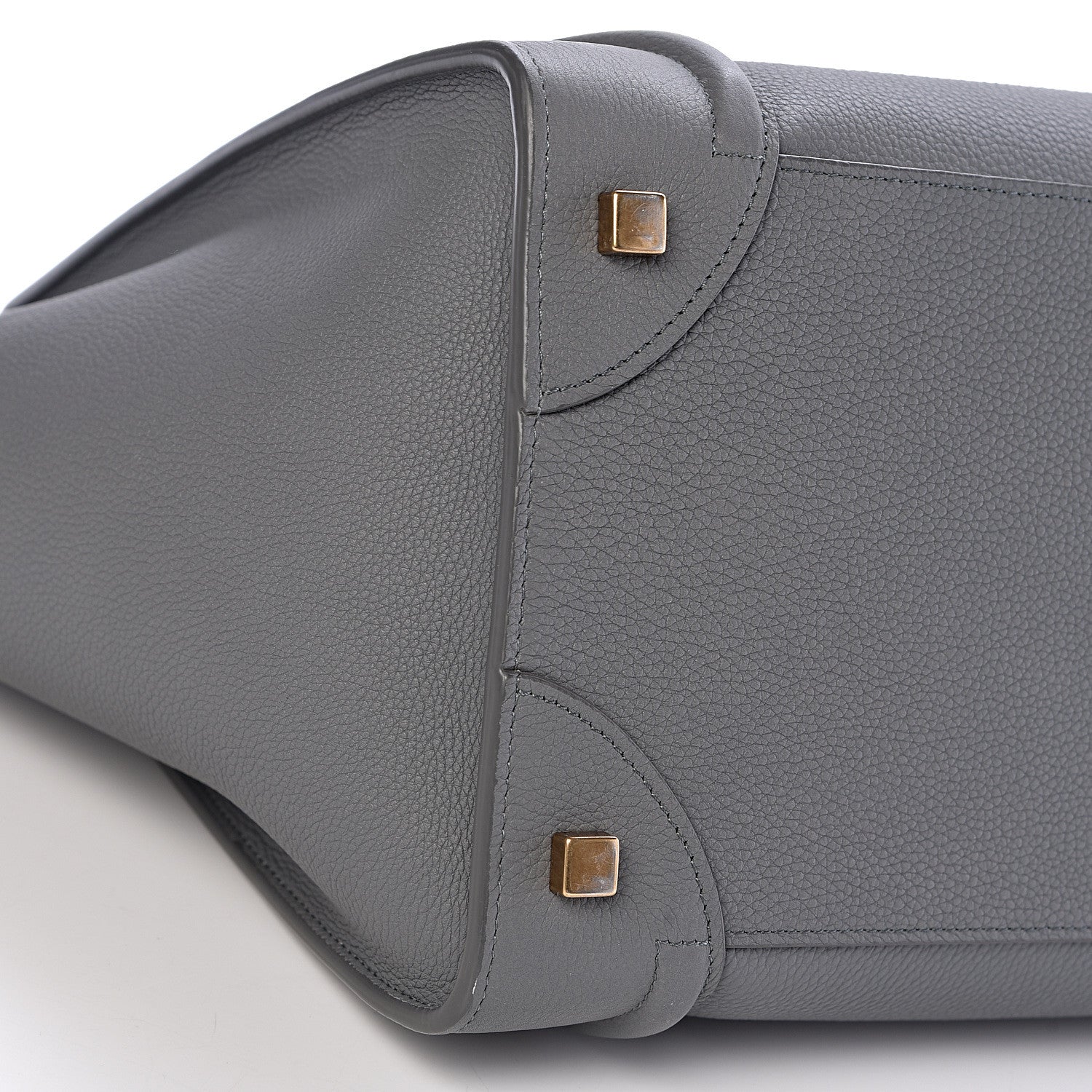 Celine Drummed Calfskin Mini Luggage Kohl 9 of 11