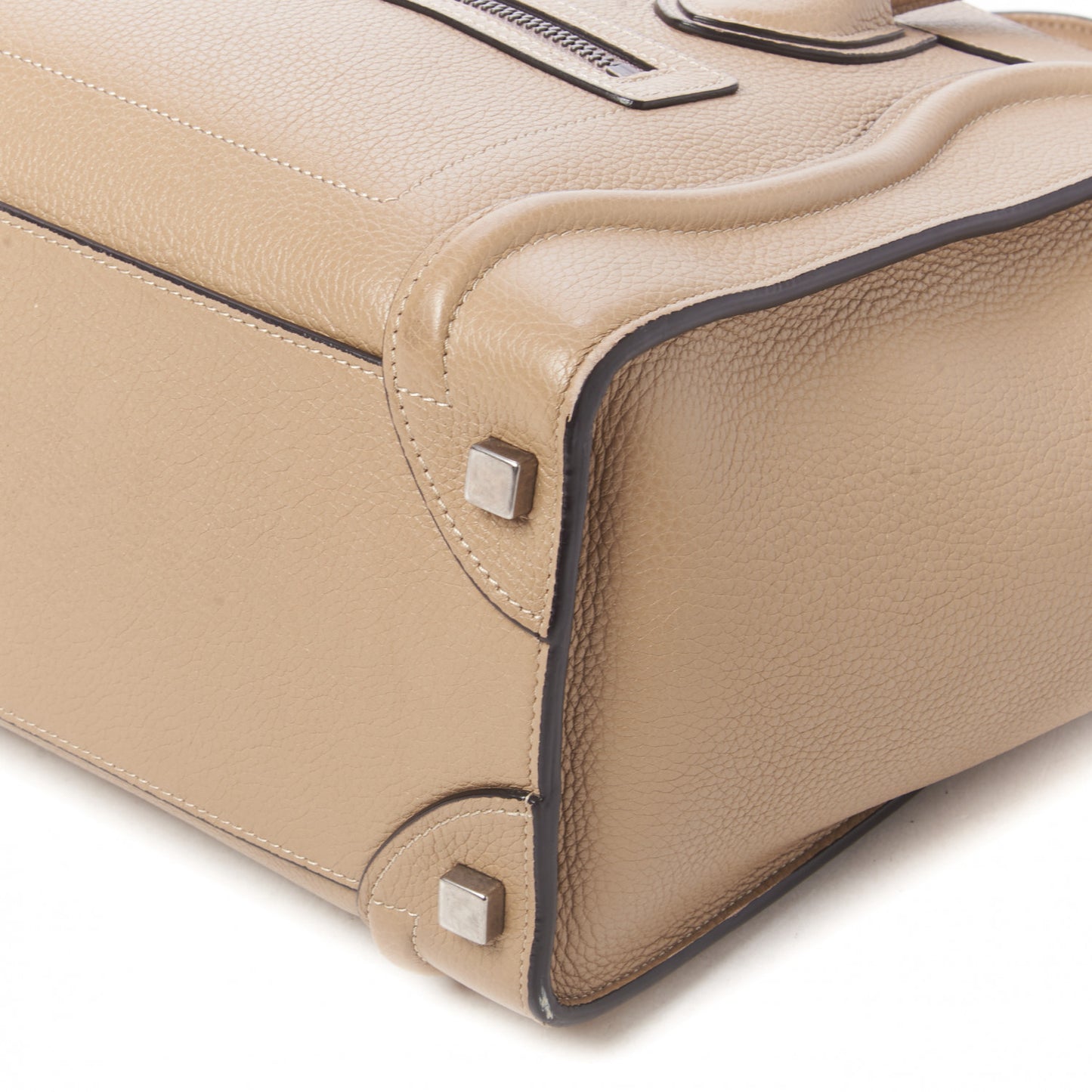 Drummed Calfskin Micro Luggage Dune