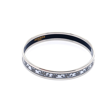 Hermes Enamel Printed Narrow Balcons Du Guadalquivir Bracelet 65 Platine 4 of 7