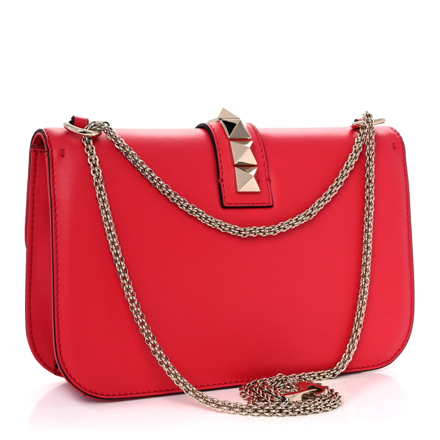Vitello Medium Glam Lock Rockstud Flap Fragola