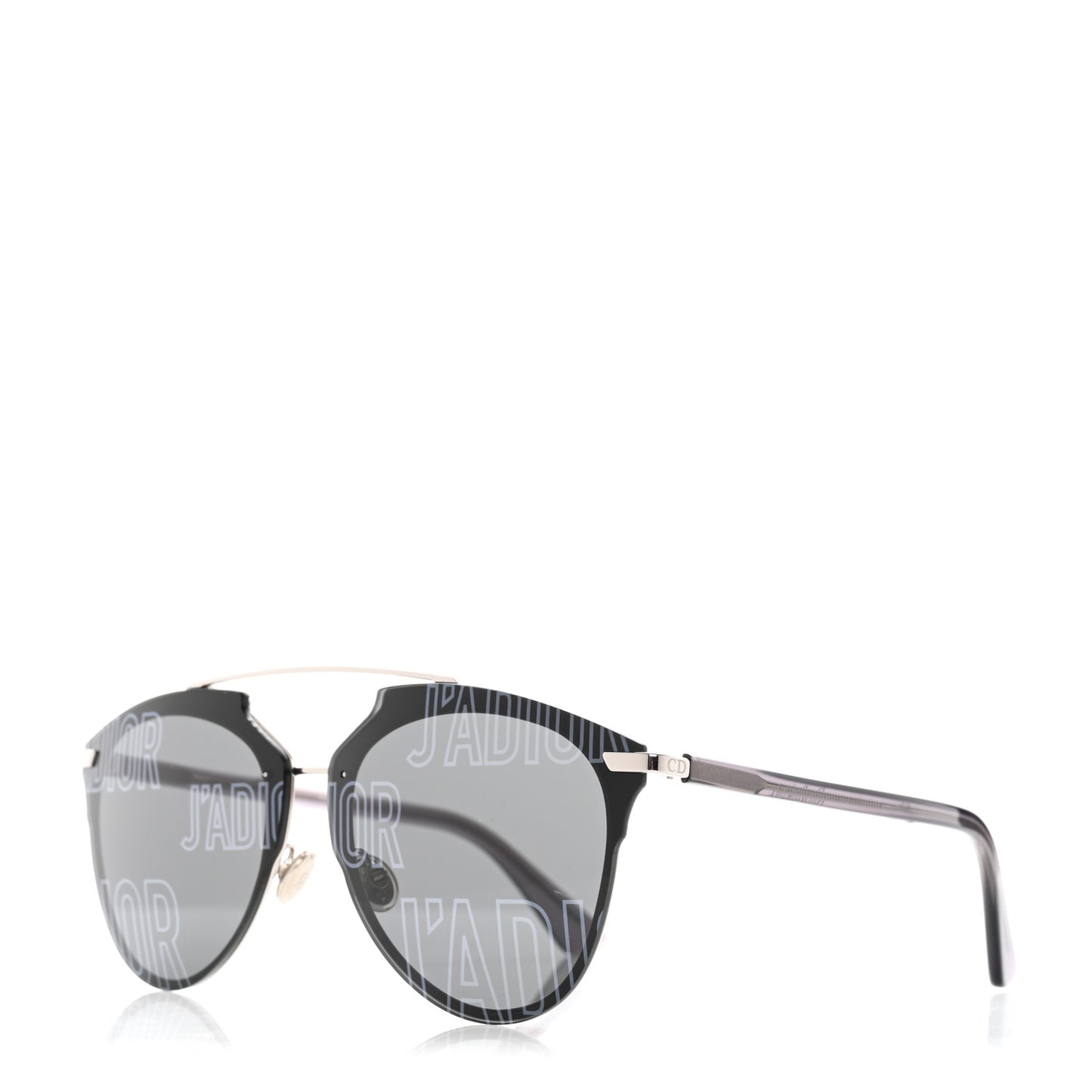 Reflected Prism Mirrored Sunglasses Black Silver