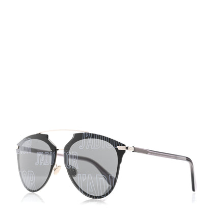 Christian Dior Reflected Prism Mirrored Sunglasses Black Silver 1 of 9