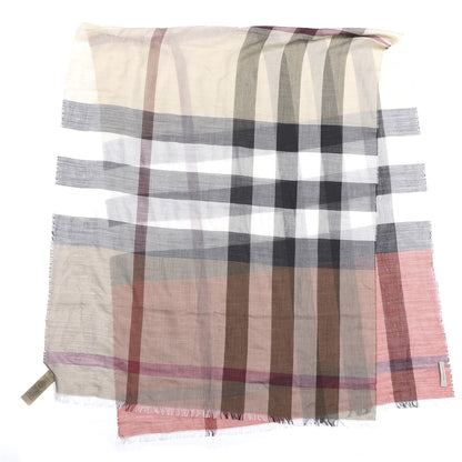 Burberry Cotton Silk Wool Half Mega Check Scarf Honey 4 of 4
