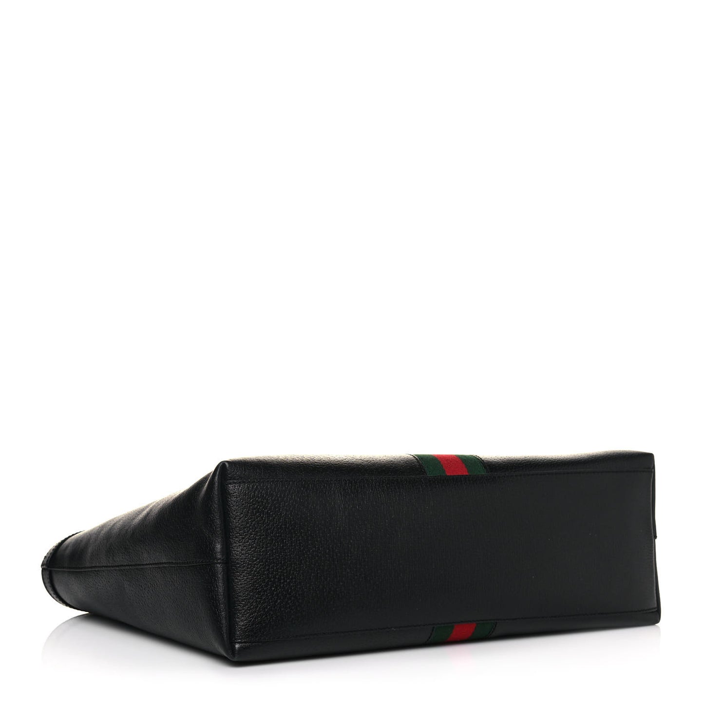 Textured Calfskin Web Medium Ophidia Shopping Tote Black