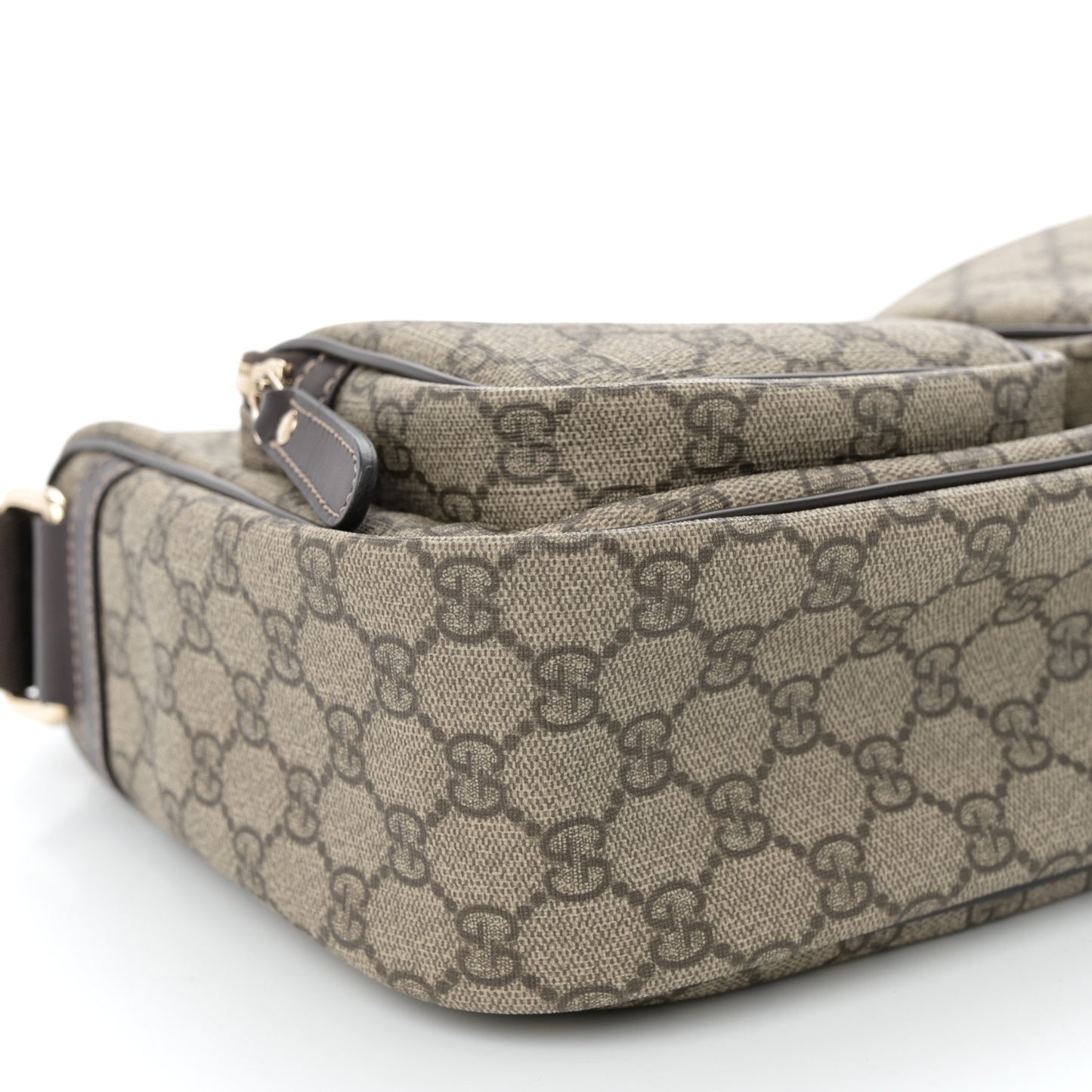 GG Plus Monogram Front Pocket Messenger Dark Brown